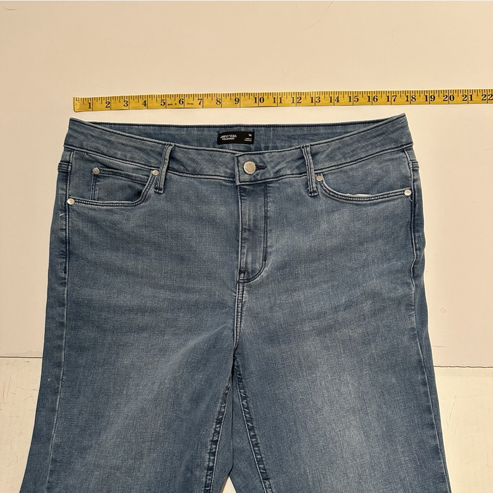 Simply Vera Wang Bootcut Denim Jeans Womens 14 35x32.5 (Long) Distressed Blue - Picture 7 of 16